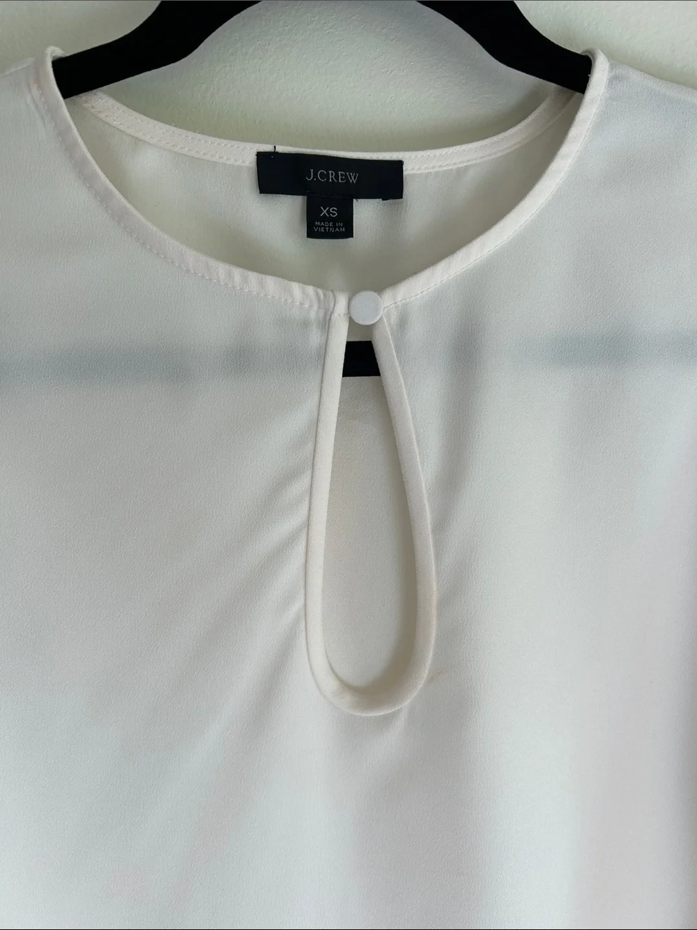 J. Crew Cream Keyhole Long-Sleeve Blouse Size XS